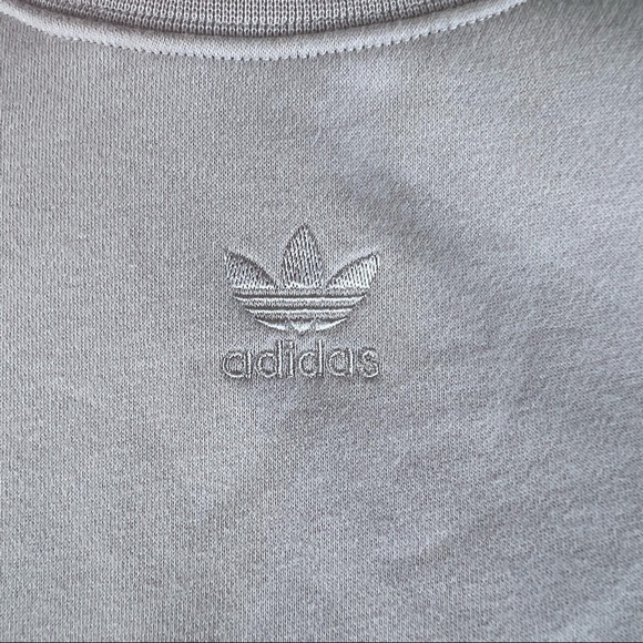 Adidas Originals 3 Stripe Logo Crop Sweatshirt Women’s XS Ice Purple NWT FLAW - Picture 5 of 12